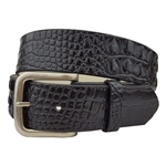 Croco Print Leather Belt Strap