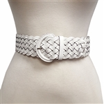 2" Multi Strand Braided Belt in White