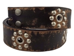 1.5" Snap in Genuine Vintage Washed Leather Belt