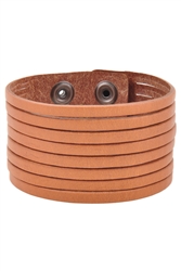 Oil Tanned Leather Stripes Wrist Band