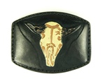 Ox Head Black Leather Buckle