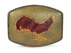 Leather Rooster Print Buckle