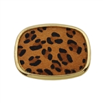 Oval leopard print  belt buckle