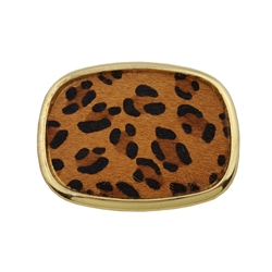Oval leopard print  belt buckle