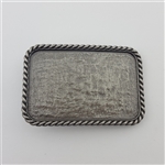 Pewter Finished Rope Edge Blank Buckle