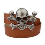 Vintage Silver Skull buckle with snap on belt