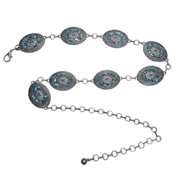 Western Oval concho Chain w. Chip stones