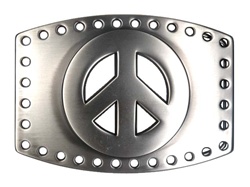 Plain Peace Sign Belt Buckle