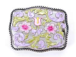 Hand-paint colorful flower buckle