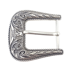 Sterling Silver Finish Western Buckle Long Horn