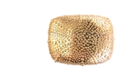 Shiny rectangular gold buckle in starburst details