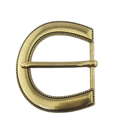 Solid Round buckle with tiny rope edge details in antique silver and brass finishes