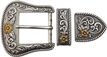 Silver/Gold Plated Western Floral Buckle .