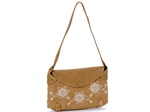 Suede bag with flower print