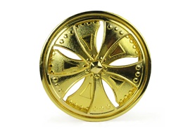 Gold Dub Spinners Belt Buckle