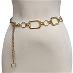 Chain belt with small  round ring & big rectangular ornaments