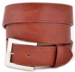 Plain belt with Stitching Detail on the Edged and Square Shinny Silver buckle.