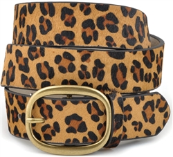 1 " 1/4 Leopard print hair calf leather belt