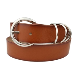 Classic Silver Buckle belt with D-rings
