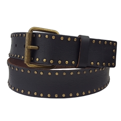 Nail Heads Leather Belt