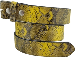 1.5¡± wide  snap on python print genuine leather belt