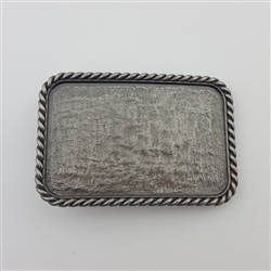 Pewter Finished Rope Edge Blank Buckle