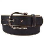 Vintage Effect Belt with Horseshoe Shape Buckle