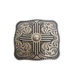 Western Square Shape Sliding Concho w. Cross Design