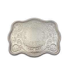 Western Rectangular Flower Belt Buckle