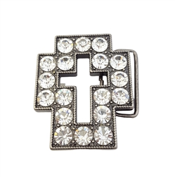 Rhinestone Cross Belt Buckle