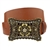 Vintage Brass Western Crystal flower belt Buckle With Vegan Belt Strap