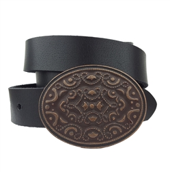 Genuine Leather belt with Western Copper Finished Buckle
