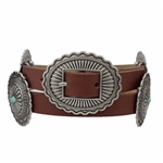 Western Concho Belt with stones(Round)
