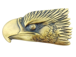 American Eagle head buckle in old brass finish