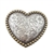 Western-Inspired Silver Heart w. Gold Trim Belt Buckle