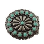 Floral Turquoise Western Buckle