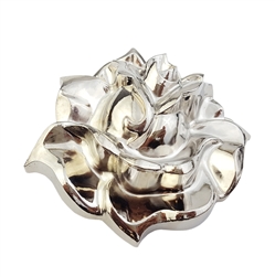Big Rose Silver Chrome Belt Buckle