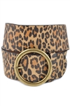 Women High waist wide Belt In Vegan Leopard & Snake Print With Round Buckle.
