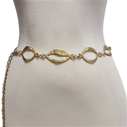 Oval Metal Gold Chain Belt